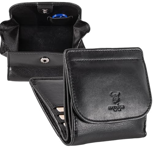 MATADOR - Portafolios para mujer de piel #Viena, pequeño monedero para mujer con elegante caja de regalo, cartera para hombre de lujo con RFID, mini cartera con muchos compartimentos para tarjetas