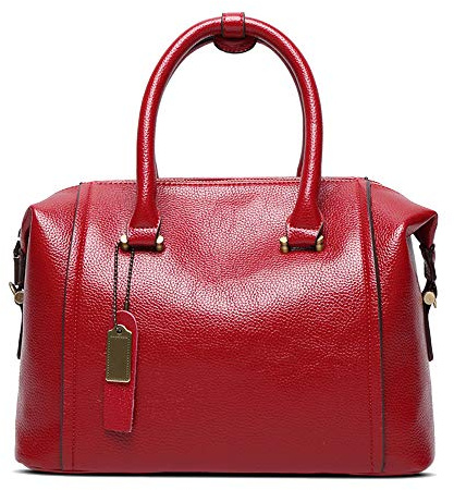 Coolives Damen Tasche Handtasche Henkeltasche aus PU-Leder Boston Umhängetasche Schultertasche Elegant Taschen Grau EINWEG
