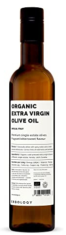 Erbology Organic Extra Virgin Olive Oil 500ml - Early Harvest - 742 mg/kg Polyphenols - 0.15% Free Acidity - 100% Coratina Olives Hand-Picked and Pressed on a Family-Run Single Estate in Apulia, Italy