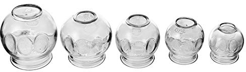 HEMOTON Glass Cupping Set 3.7 Inch Diameter Vacuum Fire can for Alternative Therapy Pain Relief and Muscle Immunity Enhancement at Home