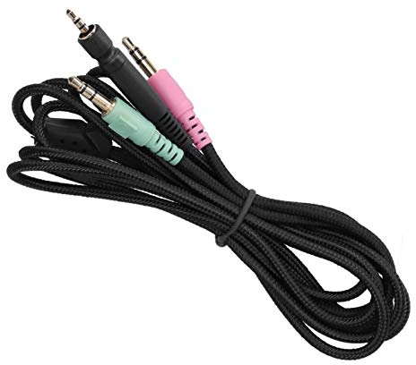 fasient1 Ersatz-Audiokabel 3,5 mm, Game-Kopfhörerkabel OFC-Kupferdraht-Audiokabel für PC 373D / GSP350 / GSP500 / GSP600 / G4ME ONE/Game Zero usw. - 2 m