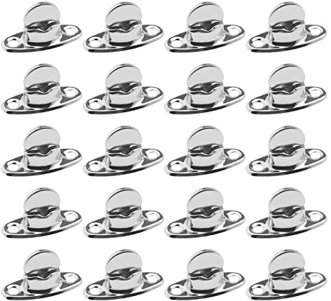 ECSiNG 20st Vridknappslås för bilstolsöverdrag Båtkapellöverdrag Handväska Metall Silver 2-håls basstudsbytestillbehör 14x32mm