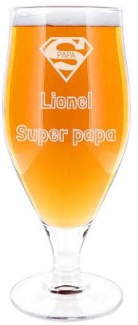 Ocadeau Personalisiertes Bierglas 50cl mit Gravur – Transparentes Glas mit Lasergravur Ihres Textes – Originelles Geschenk für Männer, Vatertag oder Geburtstag