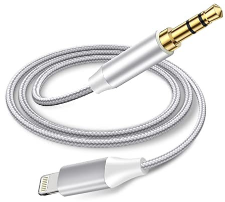 Wahbite Lightning to 3.5mm Audio Cable Compatible with iPhone 14/13/12/11/XR/XS/X/8/7/6 Plus/SE 2, iPad