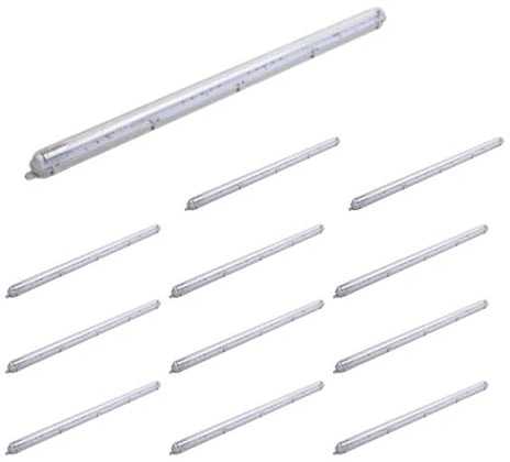Silamp - Kit de regleta LED impermeable + tubo de neón LED 120 cm T8 18 W (paquete de 12), color blanco frío 6000 K - 8000 K