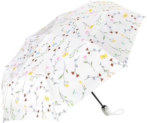 CUBY UV Sun Umbrella Compact Folding Travel Umbrella Auto Open and Close for Windproof, Rainproof & 99.9% UV Protection Parasol with Black Anti-UV Coating