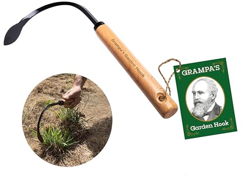 Grampa's Garden Hook - Weed Puller Tool & Gardening Hand Cultivator - Versatile Tool That Functions as a Cultivator, Hand Tiller, Weeder, & Edging Tool - Lightweight & Durable to Use