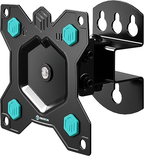 ONKRON TV Wandhalterung schwenkbar für 10-35 Zoll Bildschirm bis zu 20 kg, TV Halterung 360 Grad drehbar, VESA 75x75-100x100, universal Fernseher und PC Monitor Wandhalterung neigbar Schwarz R3-B