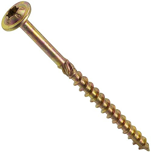 AERZETIX - C67440 - Set di 50 Viti per legno Ø4x60mm con testa larga bombata - con impronta a stella Т20 - in acciaio zincato - carpenteria, compensato, truciolare, melaminico