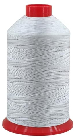 fuwi HT Ledergarn Stärke 10 - Sattlergarn & Polstergarn extra dick - Hochfest, UV-beständig, 15.600 cN Reißkraft - Zwirn 1 mm für Leder & Outdoor, 725 Meter (0001 Weiß)