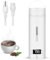 Reise Wasserkocher Klein, 220-240V 400ML Tragbarer Wasserkocher Mini Wassertasse, Heizung Automatisch Abschalten,mit umkehrbarem Deckel für Reisen/Hotel (Weiß, 400ml)