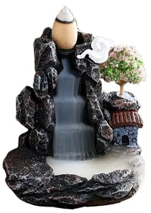 Räuchergefäß Harzbrenner Berge Fluss Wasserfall Dekoration für Zuhause Duft Kamin Rückfluss Aroma Rauch Brunnen Räuchergefäß (Farbe: C)