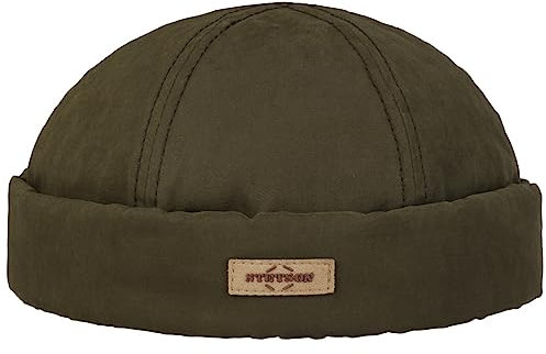 Stetson WR Dockermütze Unisex Baumwollfutter Klassische Skullcap Waxed Cotton Mütze Wasserabweisend Frühling bis Winter Oliv M (56-57 cm)