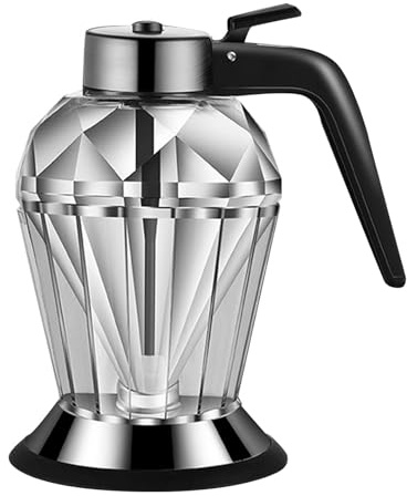 Cocoarm Distributeur de Miel en Verre Transparent Diamond Avec Support, pour Sirop, 200 ml