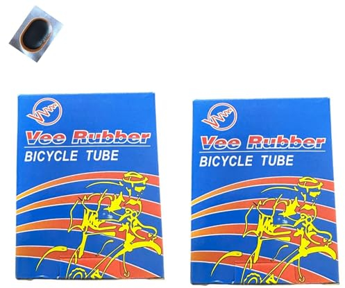 2 x VEE Rubber Fahrradschlauch 16 mit SV Ventil (Französiches Ventil) inkl. Schlauchflicken