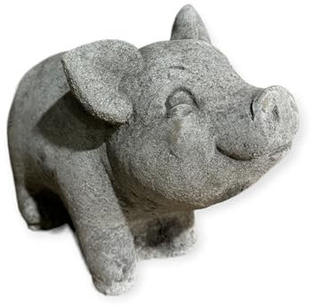 OriginalPaul Skulp & Betondesign rostsicheres kleines Schwein - Handgefertigt in Deutschland - H 21cm x B 13cm x T 25cm