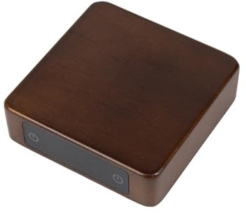 Fenteer Teewaage für losen Tee, Teewaage aus Holz, Digitale Grammwaage, Küchenwaage, USB-Waage für losen Tee, LED, 500 g/0,1 g, Mini-Waage, Dunkelbraun