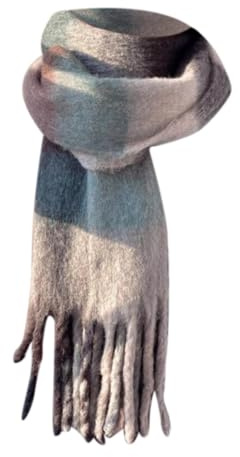 Dinglong Cheche Homme Écharpe Tricotée Tissée Pour Femmes Avec Motif À Carreaux Colorés Et Longues Franges Épaisses Hiver Chaud Echarpe Femme Hiver Chaud Écharpe D'hiver Écharpe Chaude Femme Hiver
