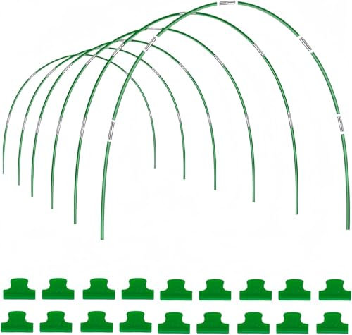 LATERN 6 Stück 115CM x 85CM Gewächshausrahmen für Hochbeete, Verstellbarer Garten Pflanztunnel Rahmen, 36 Rahmenrohre mit 30 Verbindungsrohren, 18 Klemmen - für Kunststofffolie Vogelschutznetz