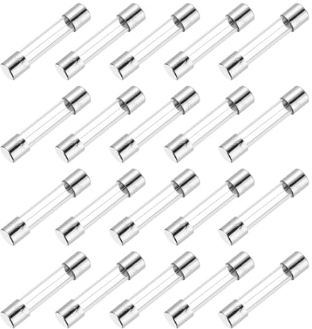 sourcing map Glassicherung, 20 A, 250 V, 6 x 30 mm, Zeitverzögerung, UL-gelistet, träge Sicherung für Haushaltsgeräte, 20 Stück