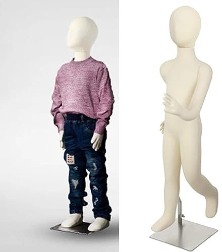 Schaufensterpuppen-Torso mit Kopf, Kleiderständer für Kinder im Alter von 1–14 Jahren/Schneiderpuppe, für den Laden- und Heimbereich (Größe: 8 Jahre alt)