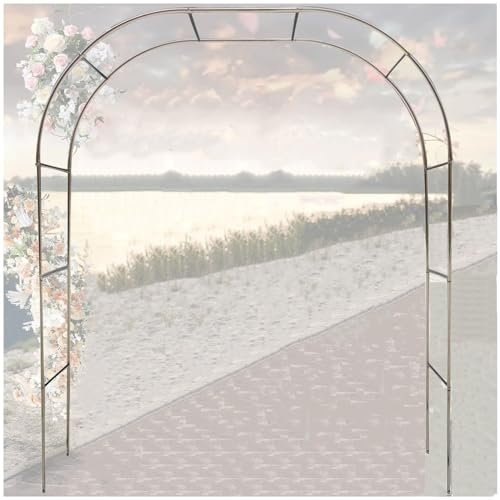 Arco de jardín de Acero Inoxidable para Bodas al Aire Libre. Arco de Boda de 238 cm para Rosas y Plantas trepadoras (1).