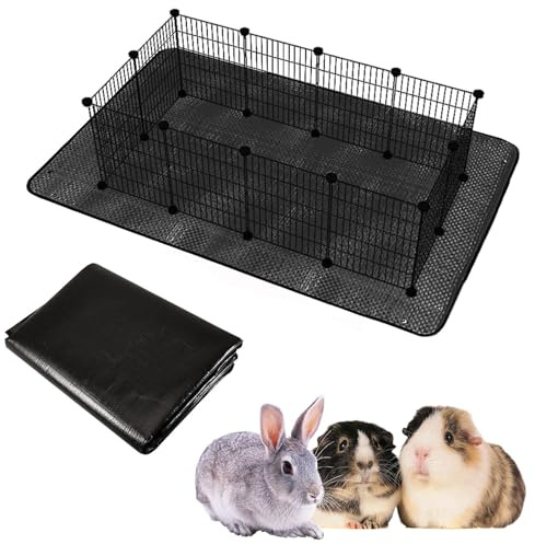 Bcuuozeeing 150 x 100 cm vattentät löpnäsmatta för bur för marsvin, duk, botten, återanvändbar löpnäsmatta för kaniner, hamster, iller och andra smådjur