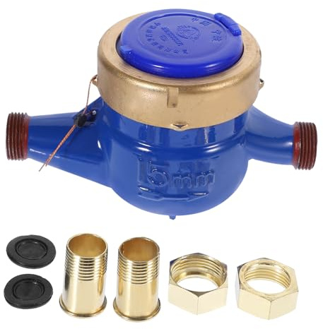 Cabilock Medidor de Agua Contador de Flujo Resistente Corrosión Dn15 de Metal Cubierta Protectora Duradero y Resistente al Desgaste para Uso Doméstico y Jardín
