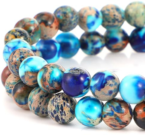 60 st blågröna jaspispärlor naturliga ädelstenar pärlor av marin sediment 6 mm runda färgglada gör-det-själv runda pärlor för halsband armband smyckestillverkning