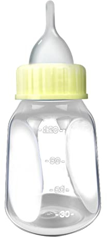 4 Pieces Pet Feeding Bottles Newborn Small Animal Milk Bottle For Kitten Puppy Nursing Nipple Cleaning Brush 4oz