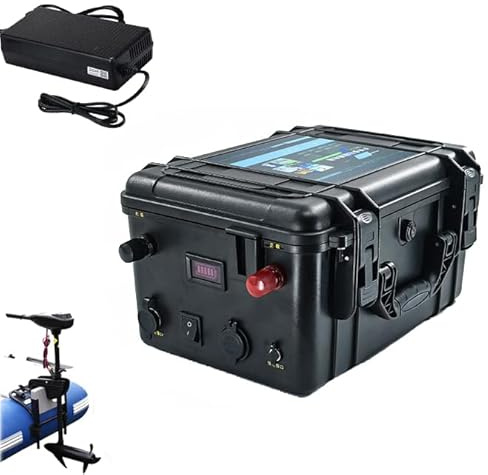 HJGHY 24v,100Ah, Batería de Litio para propulsión de Barco eléctrico, 12 V, 24 V, 48 V, 60 Ah, 80 Ah, 100 Ah, 120 Ah, para Exteriores, hélice de Barco de Pesca, batería de propulsión Marina