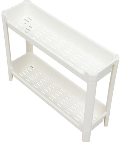 GLEAVI Estante de Esquina de Plástico PP para Baño y Hogar Diseño Hueco, Bordes Lisos y Patas Elevadas para Ahorro de Espacio y Almacenamiento Compacto