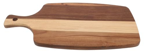 Veemoon Planche à Découper en Bois 45X25X15 CM Multifonctionnelle pour Pizza Steak et Apéritifs Plateau de Service Lisse et Robuste Cuisine Plateau à Viande Naturel avec Poignée