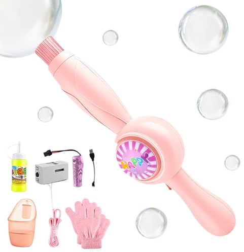 Máquina de Burbujas de Humo Colorida, Varitas de Niebla de Burbujas Elástica, Varitas Eléctrica de Bur-bujas de Humo Manejable, Juguete Exterior para Niños y Niñas