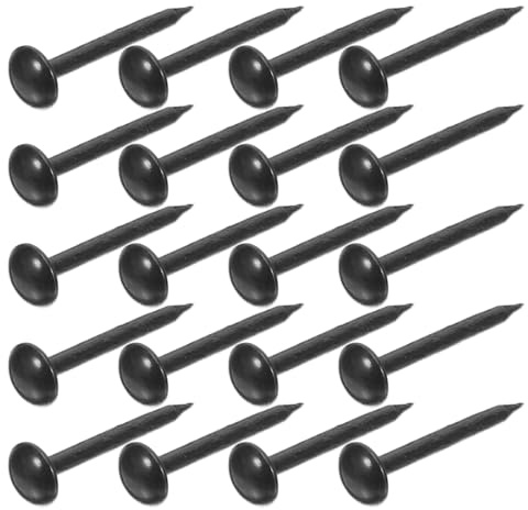 Gatuida Clous de Tapissier Ronds Noirs 5X17 MM 200 Pièces Clous de Fixation Muraux pour Meubles, Punaises Métalliques Décoratives pour Canapé, Tête Ronde Anti-Dommage, Usage Bricolage et