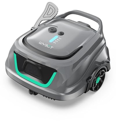 [2026 New] WYBOT A1 Robotic Pool Cleaner – Dual-Layer Filtration, 120-Min Runtime, Powerful Cordless Pool Vacuum for Above-Ground & Flat Pools, Efficient Debris Removal & Auto-Parking Design (Gray)