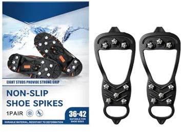 Spikes Schuhe Winter mit 8 Anti Rutsch SPI kes 2026 Neu Schneeketten für Schuhe Geeignet Zum Wand ERN Wandern Eisfischen Schnee Schuhspikes Anzuziehen Einfach AnSchuhen Geeignet Zum Wandern