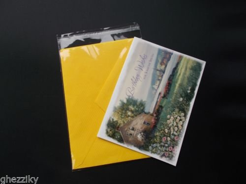 100 CLEAR CELLO SELF SEAL BAGS SLEEVES ENVELOPES 4-3/4 x 6-1/2 CARDS A6