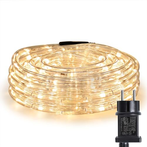 Lepro Tubo Luminoso 10m,Luci Natale Esterno 240 LED Bianco Caldo, Renna Natale da Esterno Impermeabile IP65 Natale Decorazioni, per Decorazioni Interni e Esterni
