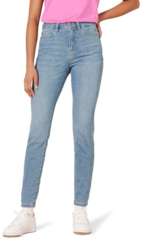 Amazon Essentials Jeans Skinny a Vita Alta - colori fuori produzione Donna, Delavé Chiaro, 50