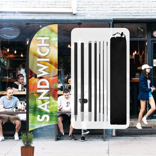 Sandwich Bandiera Feather Swooper Flag da 8 piedi, Display Pubblicitario Commerciale(Compresi Aste per bandiere)