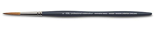 Winsor & Newton 5011306 professionell akvarellpensel, målarpensel för akvarellfärger med syntetiska fibrer, ergonomiskt handtag, hållbart och formstabilt, kort handtag – riggingsborste nr 6