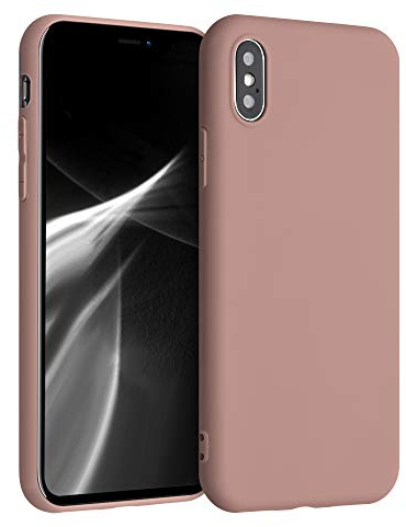 kwmobile Hülle kompatibel mit Apple iPhone X Hülle - weiches TPU Silikon Case - Cover geeignet für kabelloses Laden - Winter Rose