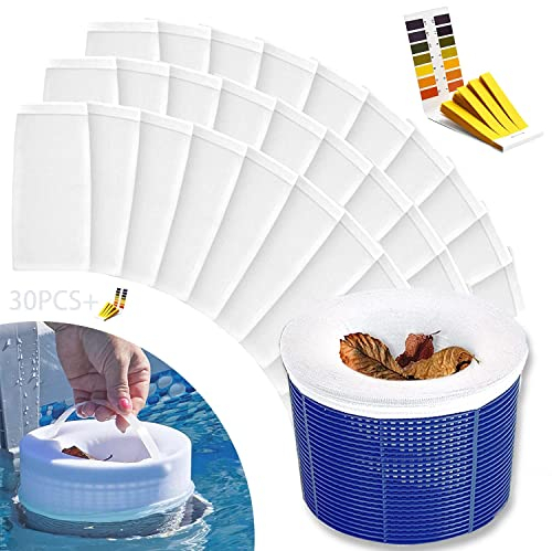 31PCS Skimmer Socken,Skimmer Filtersocken,Skimmernetze zur Feinfilterung,Skimmer Netz Pool,Filtersocken Pool,Poolsocken,Skimmer Strumpf,Filter für Skimmer Pool,Wiederverwendbare Skimmerkorb Netz