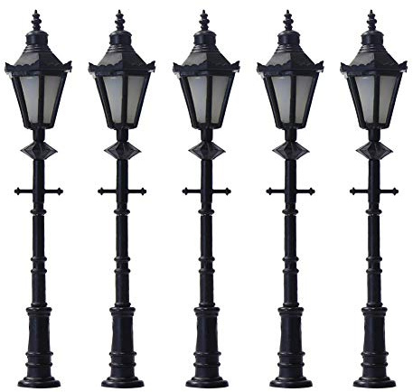 Evemodel 5 STK. Modell Parklaternen LED Leuchte Lampen Modelleinsenbahn Minigarten Dekor (65mm)