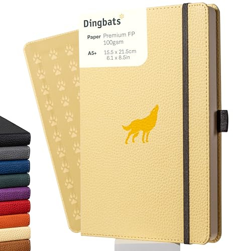 Dingbats* - Tierwelt Notizbuch A5 Blanko - Hardcover aus veganem Leder für Arbeit, Reisen, Uni - mit elastischem Verschlussband