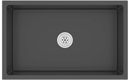 vidaXL Fregadero Hecho a Mano de Acero Inoxidable Negro Lavabo Pulcro