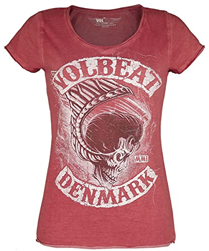 Volbeat Denmark Frauen T-Shirt rot Band-Merch, Bands