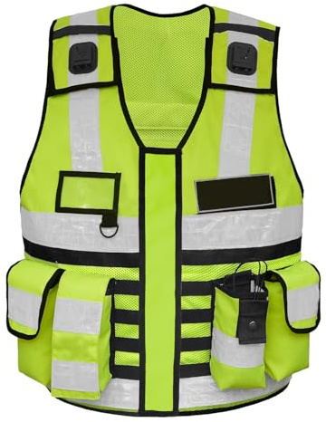 By Johanna Sicherheitsweste Reflektierend Gelb & Leiste 304 & WERKSCHUTZ | Multifunktionsweste, Leiste 304, 2 Patch WERKSCHUTZ, Kennzeichnungsweste, Schutzweste