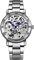 Alienwork Automatikuhr Armbanduhr Herren Damen Silber Edelstahl Metallarmband Skelett Glasboden